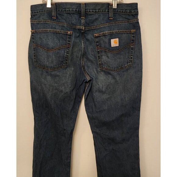Carhartt Work Jeans Relaxed Straight Fit Blue Medium Wash Mens Size 38 x 30 - Picture 10 of 15